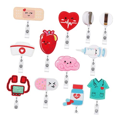 Robuster Polyester-Faden, einziehbare Abzeichen-Spule für Krankenschwestern mit individueller Stickerei, Stoff-Etikett, anpassbar, dehnbar, Krankenschwester-Abzeichen-Clip Robuster Polyester-Faden, einziehbare Abzeichen-Spule für Krankenschwestern mit individueller Stickerei, Stoff-Etikett, anpassbar, dehnbar, Krankenschwester-Abzeichen-Clip von jiingekk