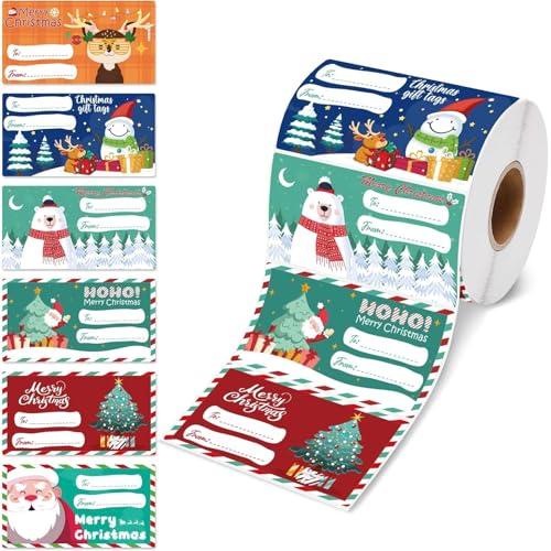 Selbstklebende Weihnachtsaufkleber, 500 Stück, zum Personalisieren von Geschenken, Grußboxen, Tüten, Verpackungen von jiingekk