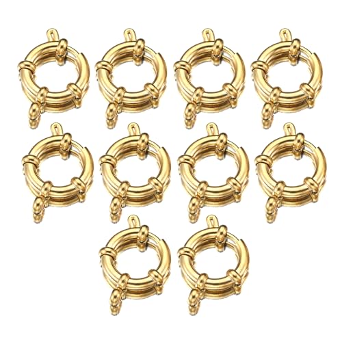 Set mit 10 runden Edelstahl-Halsketten-Verschlüssen, stilvoll und einfach zu bedienen, Verschluss für Halsketten und Armbänder von jiingekk