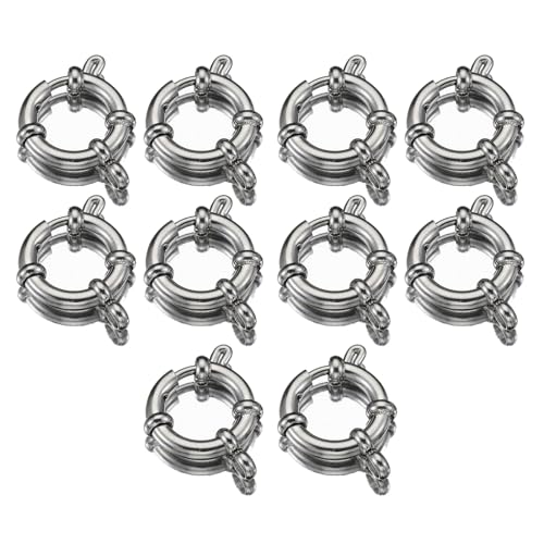 Set mit 10 runden Edelstahl-Halsketten-Verschlüssen, stilvoll und einfach zu bedienen, Verschluss für Halsketten und Armbänder von jiingekk