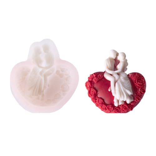 Silikonformen in Rosen-Herzform für Epoxidharz, Seife, Hochzeitstortendekoration, Schokolade, Fondant von jiingekk