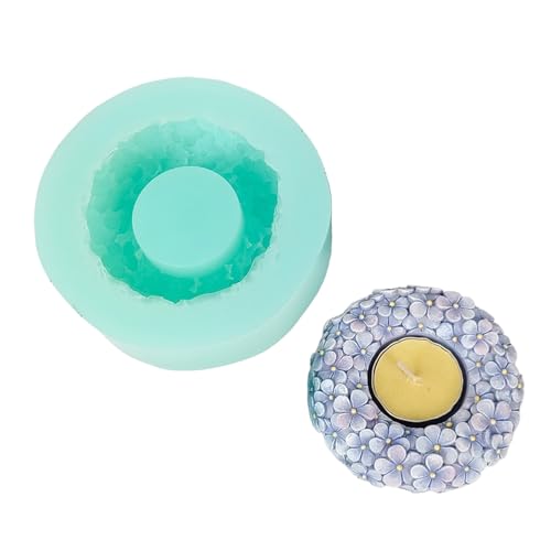 Silikonformen mit Blumenprägung für Teelichthalter, Ständer, Gipsdekorationen, Heimdekoration, Epoxidharz-Formen, künstlerische Kollektion von jiingekk