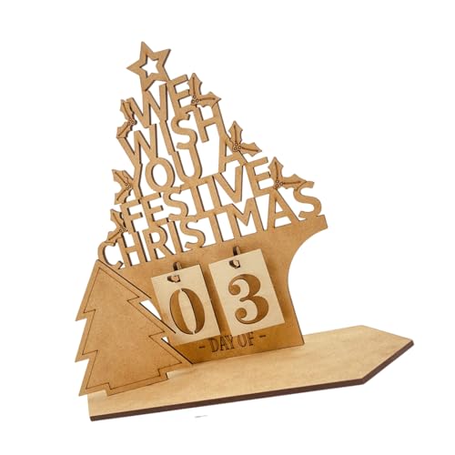 Stylischer Countdown-Kalender aus Holz, Adventskalender für Zuhause und Büro, handgemachte Schreibtischdekoration von jiingekk