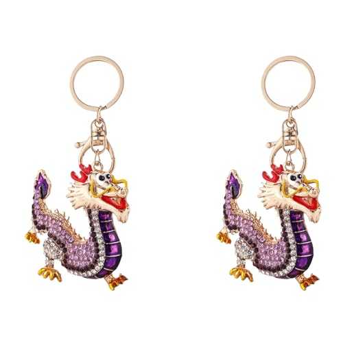 jiingekk 2 Stück Elegante chinesische Drachen Schlüsselanhänger Funkelnde Strasssteine Sternzeichen Schlüsselanhänger für Handtaschen Party Dekoration Passende Drachen Schlüsselanhänger Geschenk-Set jiingekk 2 Stück Elegante chinesische Drachen Schlüsselanhänger Funkelnde Strasssteine Sternzeichen Schlüsselanhänger für Handtaschen Party Dekoration Passende Drachen Schlüsselanhänger Geschenk-Set von jiingekk