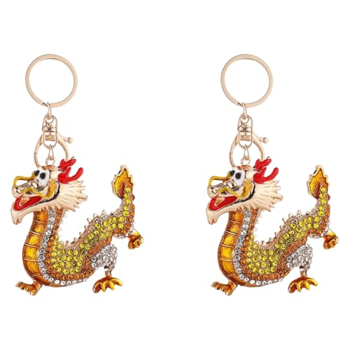 jiingekk 2 Stück Elegante chinesische Drachen Schlüsselanhänger Funkelnde Strasssteine Sternzeichen Schlüsselanhänger für Handtaschen Party Dekoration Passende Drachen Schlüsselanhänger Geschenk-Set jiingekk 2 Stück Elegante chinesische Drachen Schlüsselanhänger Funkelnde Strasssteine Sternzeichen Schlüsselanhänger für Handtaschen Party Dekoration Passende Drachen Schlüsselanhänger Geschenk-Set von jiingekk