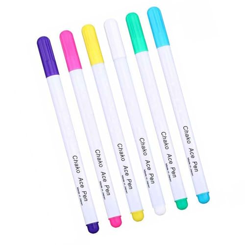 jiingekk 6 x mehrfarbige Stoffmarker, wasserlöslicher Stoffstift, Trickmarker, wasserlöschbarer Markierstift zum Quilten, Nähen, Schneidern, Markierstift jiingekk 6 x mehrfarbige Stoffmarker, wasserlöslicher Stoffstift, Trickmarker, wasserlöschbarer Markierstift zum Quilten, Nähen, Schneidern, Markierstift von jiingekk