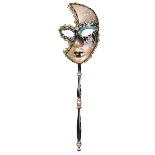 jiingekk Karnevals-Maskerade mit Haltestab, Venezianer, Karneval, Halloween-Kostüm für Party jiingekk Karnevals-Maskerade mit Haltestab, Venezianer, Karneval, Halloween-Kostüm für Party von jiingekk