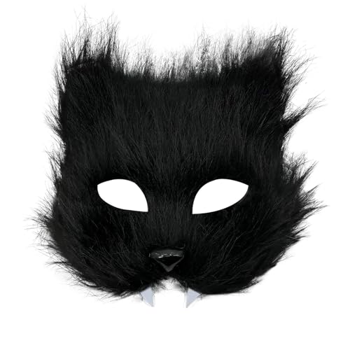 jiingekk Katzen mit Zähnen, pelziges Halbgesichts-Maskerade-Kostüm, Brillen, bequemes Tragen für Männer und Frauen, Halloween, Cosplay, Party jiingekk Katzen mit Zähnen, pelziges Halbgesichts-Maskerade-Kostüm, Brillen, bequemes Tragen für Männer und Frauen, Halloween, Cosplay, Party von jiingekk