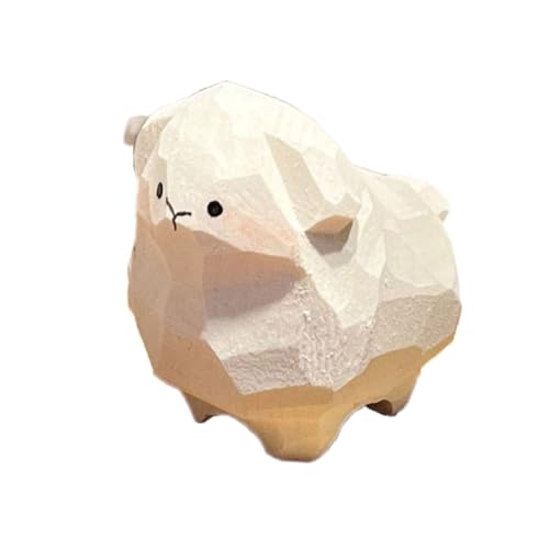 jiingekk Kleine Holzfigur aus Holz, geschnitztes Schaf, Tierskulptur, Ornament für Zuhause, Büro, Schreibtisch-Dekorationen und Geschenke jiingekk Kleine Holzfigur aus Holz, geschnitztes Schaf, Tierskulptur, Ornament für Zuhause, Büro, Schreibtisch-Dekorationen und Geschenke von jiingekk