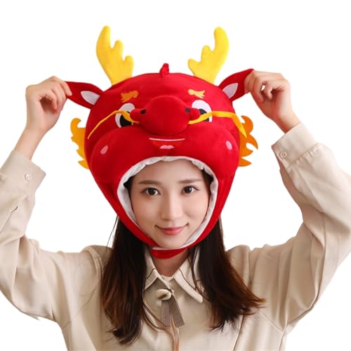 jiingekk Lustiger Drachenhut für Erwachsene, Maskottchen, Plüschhut, Winter, warm, Party-Kappe, chinesisches Neujahr, Party-Zubehör, Bühnenrequisiten, Neujahrsrequisiten jiingekk Lustiger Drachenhut für Erwachsene, Maskottchen, Plüschhut, Winter, warm, Party-Kappe, chinesisches Neujahr, Party-Zubehör, Bühnenrequisiten, Neujahrsrequisiten von jiingekk