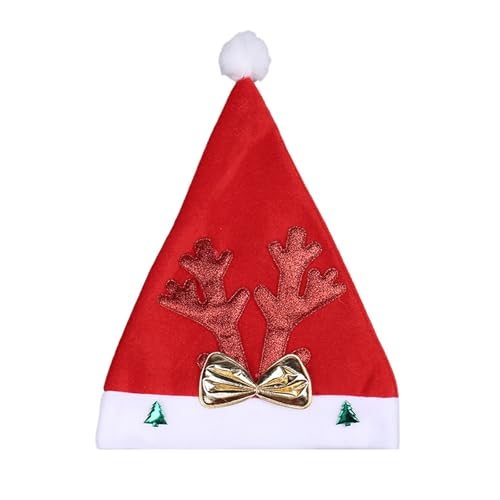 jiingekk Pailletten-Weihnachtsmannmütze, Geweih, dicker Plüsch für Urlaub, Komfort-Innenfutter, Weihnachten, Neujahr, Symbol-Kappen mit weißer Krempe jiingekk Pailletten-Weihnachtsmannmütze, Geweih, dicker Plüsch für Urlaub, Komfort-Innenfutter, Weihnachten, Neujahr, Symbol-Kappen mit weißer Krempe von jiingekk