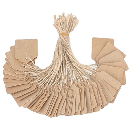 jijAcraft 1000 Stück Preisschilder Hängeetiketten Markierungsetiketten mit Juteschnur, 35mm*45mm, für Schmuck Kleidung Display (Braun) von jijAcraft