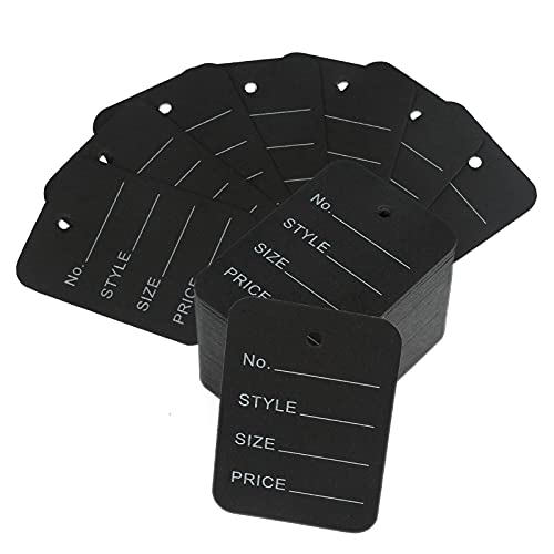 jijAcraft 1000 Stück Preisschilder Preis Etiketten Anhänger 35mm*50mm, für Kleidung Schuhe Hut (Schwarz) von jijAcraft