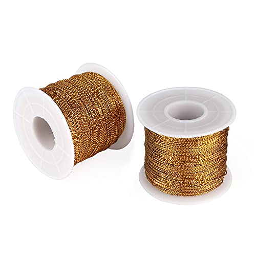 jijAcraft 200M Gold Schnur, Kordel Gold Metallic, 1mm Goldfaden Bastelschnur für Basteln, Geschenkverpackung, Weihnachts Dekoration (Gold) jijAcraft 200M Gold Schnur, Kordel Gold Metallic, 1mm Goldfaden Bastelschnur für Basteln, Geschenkverpackung, Weihnachts Dekoration (Gold) von jijAcraft