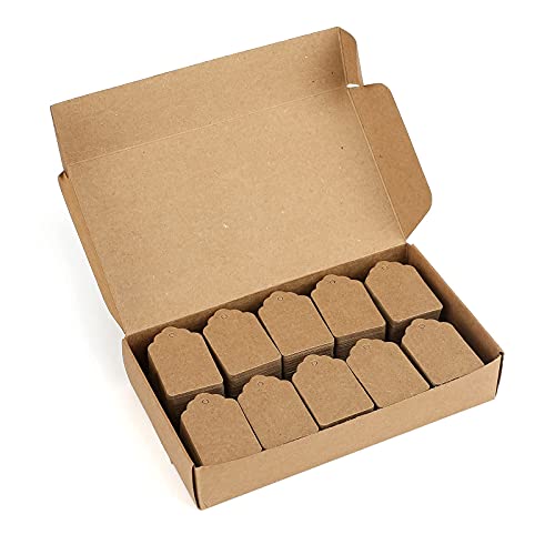 jijAcraft Preisschilder Preis Etiketten Geschenk Anhänger für Kleidung Schmuck Kunsthandwerk, 32mm*50mm, 1000 Stück, Braun von jijAcraft