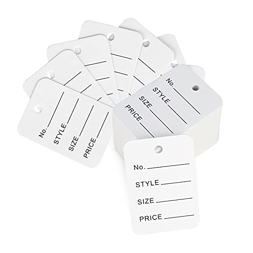 1000 Stück Preisschilder Preis Etiketten Anhänger 35mm*50mm, für Kleidung Schuhe Hut (Weiß) von jijAcraft