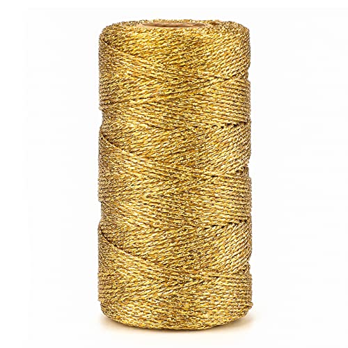 jijAcraft 1,5mm Gold Schnur, Kordel Gold Metallic, 100M Goldfaden DIY Bastelschnur für Weihnachten Dekoration, DIY Basteln, Geschenkverpackung jijAcraft 1,5mm Gold Schnur, Kordel Gold Metallic, 100M Goldfaden DIY Bastelschnur für Weihnachten Dekoration, DIY Basteln, Geschenkverpackung von jijAcraft
