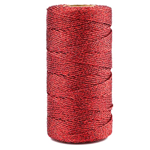 jijAcraft 1,5mm Rot Metallic Kordel, Weihnachtskordel Rot Gold, 100M Rot DIY Bastelschnur für Basteln, Geschenkverpackung, Weihnachts Dekoration jijAcraft 1,5mm Rot Metallic Kordel, Weihnachtskordel Rot Gold, 100M Rot DIY Bastelschnur für Basteln, Geschenkverpackung, Weihnachts Dekoration von jijAcraft