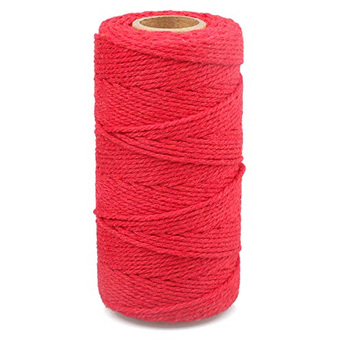 jijAcraft 100M Rot Schnur, Baumwollschnur 2mm, Rot Baumwoll-Garn, Bastelschnur Dekokordel ideal für DIY, Valentinstag Geschenkverpacken, Heimarbeiten Basteln und Weihnachten Dekorieren jijAcraft 100M Rot Schnur, Baumwollschnur 2mm, Rot Baumwoll-Garn, Bastelschnur Dekokordel ideal für DIY, Valentinstag Geschenkverpacken, Heimarbeiten Basteln und Weihnachten Dekorieren von jijAcraft