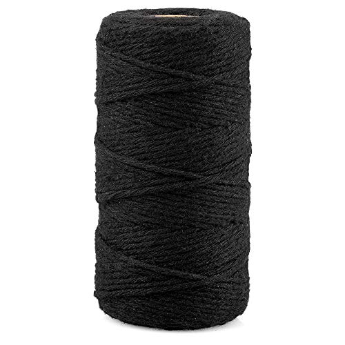 jijAcraft 100M Schwarz Baumwollschnur Schnur, Baumwollschnur 2mm, Bastelschnur Dekokordel ideal für DIY, Geschenkverpacken, Heimarbeiten Basteln und Halloween Dekorieren jijAcraft 100M Schwarz Baumwollschnur Schnur, Baumwollschnur 2mm, Bastelschnur Dekokordel ideal für DIY, Geschenkverpacken, Heimarbeiten Basteln und Halloween Dekorieren von jijAcraft