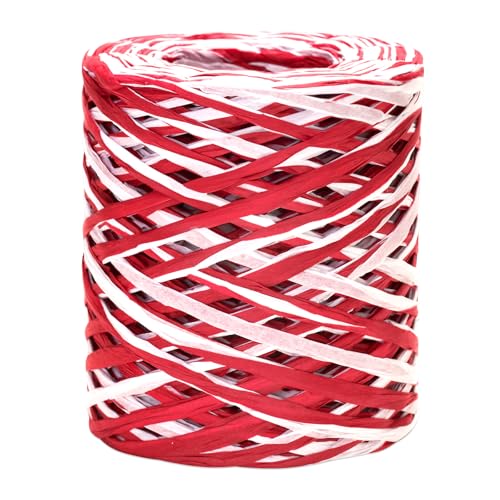 jijAcraft 160M Weiß und Rot Raffiabast Papierband, Weihnachts Papier Bastband, Bast Raffia Natur Papier Packschnur für Geschenkverpackung, Weben, Dekoration und Gärtnern jijAcraft 160M Weiß und Rot Raffiabast Papierband, Weihnachts Papier Bastband, Bast Raffia Natur Papier Packschnur für Geschenkverpackung, Weben, Dekoration und Gärtnern von jijAcraft