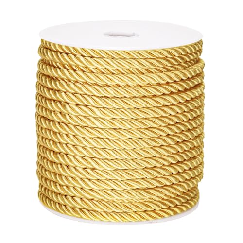 jijAcraft 5mm Dekorative Gedrehte Kordel Gold, 3-Lagiges Twisted Polyester-Schnurseil Für Wohnkultur, Kostüme Verschönern, Ehrenschnur, Weihnachtstasche Kordeln 20 Meters jijAcraft 5mm Dekorative Gedrehte Kordel Gold, 3-Lagiges Twisted Polyester-Schnurseil Für Wohnkultur, Kostüme Verschönern, Ehrenschnur, Weihnachtstasche Kordeln 20 Meters von jijAcraft
