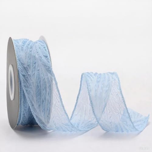jijAcraft Babyblau 4cm Organzaband mit Falten: Schleifenband Hochzeit Organza Geschenkband zum Rosen 9m Transparentes Chiffon Band zum Schleifen für Basteln Geschenkverpackung Party von jijAcraft