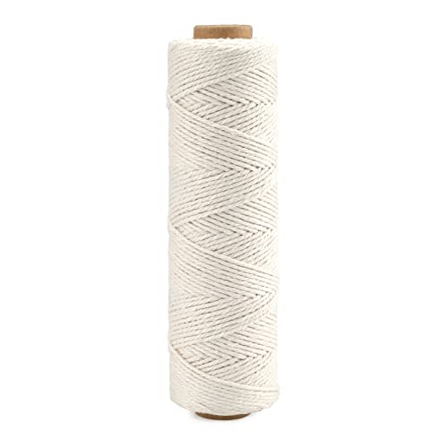 jijAcraft Bäcker Bindfäden Beige Baumwollschnur Makramee Garn 1 mm x 100 Meter, Perfekt für DIY Handwerk, Fleisch Binden, Würstchen Machen von jijAcraft