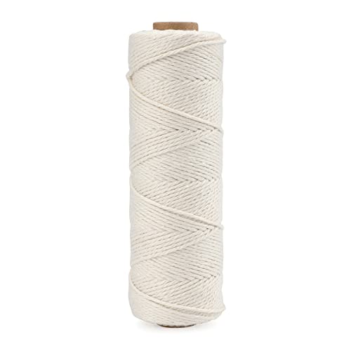 jijAcraft Bäcker Bindfäden Beige Baumwollschnur Makramee Garn Garn 1.5 mm x 100 Meter, Perfekt für DIY Handwerk, Fleisch Binden, Würstchen Machen von jijAcraft