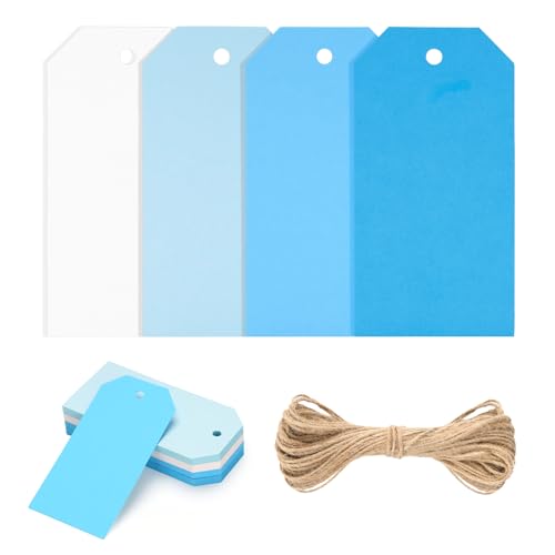 jijAcraft Blau Papier Geschenkanhänger Blanko: 5 x 10cm Kraftpapier Anhänger 60 Stück Papier Etiketten zum Beschriften Geschenkanhänger Tags mit Loch und Schnur für Party Geschenk jijAcraft Blau Papier Geschenkanhänger Blanko: 5 x 10cm Kraftpapier Anhänger 60 Stück Papier Etiketten zum Beschriften Geschenkanhänger Tags mit Loch und Schnur für Party Geschenk von jijAcraft