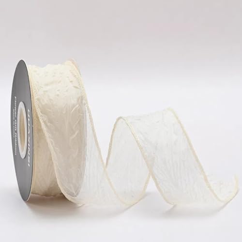 jijAcraft Creme 4cm Organzaband mit Falten: Schleifenband Hochzeit Organza Geschenkband zum Rosen 9m Transparentes Chiffon Band zum Schleifen für Basteln Geschenkverpackung Party jijAcraft Creme 4cm Organzaband mit Falten: Schleifenband Hochzeit Organza Geschenkband zum Rosen 9m Transparentes Chiffon Band zum Schleifen für Basteln Geschenkverpackung Party von jijAcraft