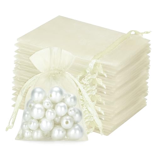 jijAcraft Creme Klein Organzasäckchen 7x9cm: Geschenksäckchen mit Zugban Transparent Schmucksäckchen 100 Stück Organza Beutel Hochzeit zum Befüllen Geschenk Bonbon jijAcraft Creme Klein Organzasäckchen 7x9cm: Geschenksäckchen mit Zugban Transparent Schmucksäckchen 100 Stück Organza Beutel Hochzeit zum Befüllen Geschenk Bonbon von jijAcraft