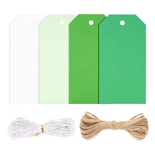 jijAcraft Grün Papier Geschenkanhänger Blanko: 5 x 10cm Kraftpapier Anhänger 120 Stück Papier Etiketten zum Beschriften Geschenkanhänger Tags mit Loch und Schnur für Party Geschenk jijAcraft Grün Papier Geschenkanhänger Blanko: 5 x 10cm Kraftpapier Anhänger 120 Stück Papier Etiketten zum Beschriften Geschenkanhänger Tags mit Loch und Schnur für Party Geschenk von jijAcraft
