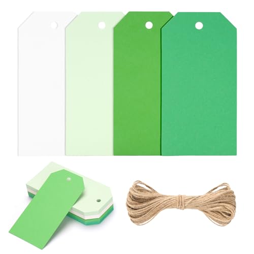 jijAcraft Grün Papier Geschenkanhänger Blanko: 5 x 10cm Kraftpapier Anhänger 60 Stück Papier Etiketten zum Beschriften Geschenkanhänger Tags mit Loch und Schnur für Party Geschenk jijAcraft Grün Papier Geschenkanhänger Blanko: 5 x 10cm Kraftpapier Anhänger 60 Stück Papier Etiketten zum Beschriften Geschenkanhänger Tags mit Loch und Schnur für Party Geschenk von jijAcraft