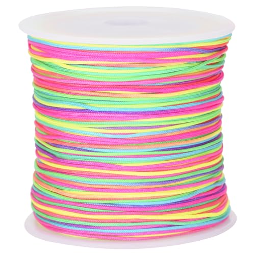 jijAcraft Nylonschnur für Armbänder, 0,8 mm x 100 Yards Bunte Nylon Faden Schnur, Perlenschnur für Freundschaftsarmband, Halskette Geflochten für Kinder, Schmuckherstellung und DIY Basteln von jijAcraft