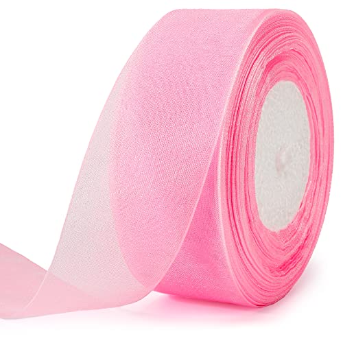 jijAcraft Organzaband Rosa, 45M Organza Schleifenband Dekoband, 40mm Transparentes Chiffonband Geschenkband für Kuchen Geschenkverpackung, Hochzeit, Weihnachten, Taufe jijAcraft Organzaband Rosa, 45M Organza Schleifenband Dekoband, 40mm Transparentes Chiffonband Geschenkband für Kuchen Geschenkverpackung, Hochzeit, Weihnachten, Taufe von jijAcraft