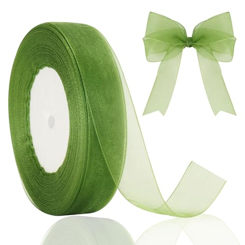 jijAcraft Organzaband Salbeigrün, 45M Organza Schleifenband Dekoband, 20mm Transparentes Chiffonband Geschenkband für Kuchen Geschenkverpackung, Hochzeit, Weihnachten, Taufe jijAcraft Organzaband Salbeigrün, 45M Organza Schleifenband Dekoband, 20mm Transparentes Chiffonband Geschenkband für Kuchen Geschenkverpackung, Hochzeit, Weihnachten, Taufe von jijAcraft