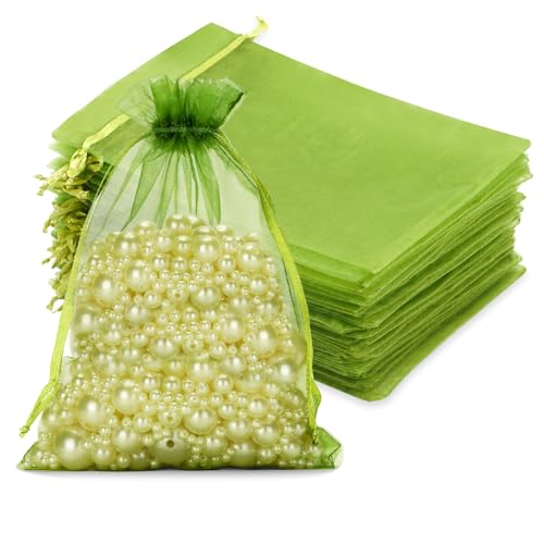 jijAcraft Organzasäckchen Groß Gras-Grün Organza Beutel 13 * 18CM, 50 Stück Garten, Weintrauben Schutzbeutel mit Zugband, Bonbons Geschenk Schmuckbeutel jijAcraft Organzasäckchen Groß Gras-Grün Organza Beutel 13 * 18CM, 50 Stück Garten, Weintrauben Schutzbeutel mit Zugband, Bonbons Geschenk Schmuckbeutel von jijAcraft