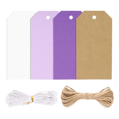 jijAcraft Lila Papier Geschenkanhänger Blanko: 5 x 10cm Kraftpapier Anhänger 120 Stück Papier Etiketten zum Beschriften Geschenkanhänger Tags mit Loch und Schnur für Party Geschenk jijAcraft Lila Papier Geschenkanhänger Blanko: 5 x 10cm Kraftpapier Anhänger 120 Stück Papier Etiketten zum Beschriften Geschenkanhänger Tags mit Loch und Schnur für Party Geschenk von jijAcraft