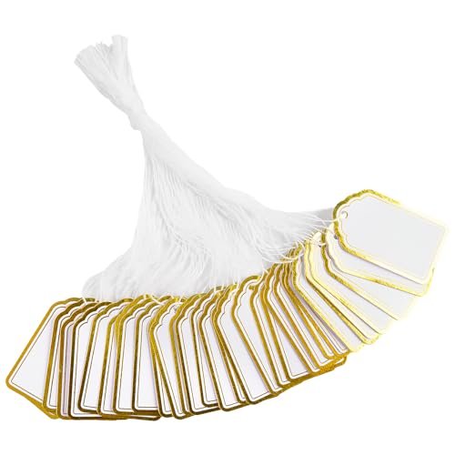 jijAcraft Preisetiketten Anhänger mit Fäden Weiß Gold: 25 × 45mm Klein Hängeetiketten Flohmarkt Preisschilder Etiketten für Schmuck 200 Stück Markierungsetiketten für Kleidung, Kunsthandwerk jijAcraft Preisetiketten Anhänger mit Fäden Weiß Gold: 25 × 45mm Klein Hängeetiketten Flohmarkt Preisschilder Etiketten für Schmuck 200 Stück Markierungsetiketten für Kleidung, Kunsthandwerk von jijAcraft