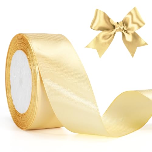 jijAcraft Satinband Champagner Gold 40mm Schleifenband Dekoration Hochzeit Weihnachten, 22m Dekoband Champagner Gold, Geschenkband Stoffband für Weihnachten, Taufe, Hochzeit, Geschenkverpackung jijAcraft Satinband Champagner Gold 40mm Schleifenband Dekoration Hochzeit Weihnachten, 22m Dekoband Champagner Gold, Geschenkband Stoffband für Weihnachten, Taufe, Hochzeit, Geschenkverpackung von jijAcraft