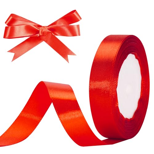 jijAcraft Satinband Rot 20mm Schleifenband Dekoration Hochzeit Weihnachten, 22m Dekoband Rote, Geschenkband Rote Dekoband für Weihnachten, Taufe, Hochzeit, Geschenkverpackung jijAcraft Satinband Rot 20mm Schleifenband Dekoration Hochzeit Weihnachten, 22m Dekoband Rote, Geschenkband Rote Dekoband für Weihnachten, Taufe, Hochzeit, Geschenkverpackung von jijAcraft