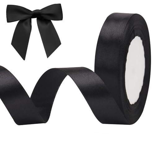 jijAcraft Satinband Schwarz 20mm Schleifenband Dekoration Hochzeit Weihnachten, 22m Halloween Dekoband Schwarz, Geschenkband Schwarz für Weihnachten, Taufe, Hochzeit, Geschenkverpackung jijAcraft Satinband Schwarz 20mm Schleifenband Dekoration Hochzeit Weihnachten, 22m Halloween Dekoband Schwarz, Geschenkband Schwarz für Weihnachten, Taufe, Hochzeit, Geschenkverpackung von jijAcraft