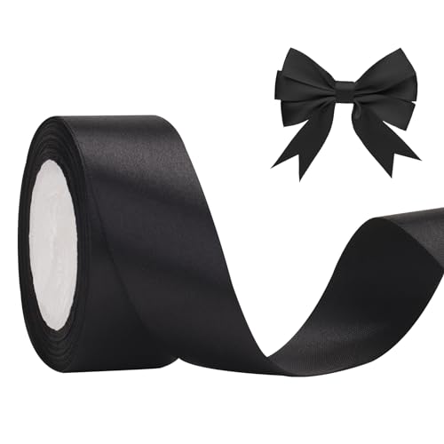 JijAcraft Satinband Schwarz 40mm 22m für Dekoration, Hochzeit, Weihnachten, Halloween, Taufe, Geschenkverpackung - Schleifenband, Dekoband, Geschenkband JijAcraft Satinband Schwarz 40mm 22m für Dekoration, Hochzeit, Weihnachten, Halloween, Taufe, Geschenkverpackung - Schleifenband, Dekoband, Geschenkband von jijAcraft
