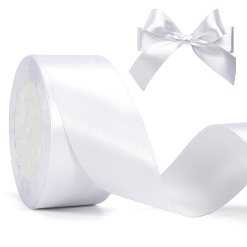 jijAcraft Satinband Weiß 40mm Schleifenband Dekoration Hochzeit Weihnachten, 22m Dekoband Weiss, Geschenkband Weiß Dekoband für Weihnachten, Taufe, Hochzeit, Geschenkverpackung jijAcraft Satinband Weiß 40mm Schleifenband Dekoration Hochzeit Weihnachten, 22m Dekoband Weiss, Geschenkband Weiß Dekoband für Weihnachten, Taufe, Hochzeit, Geschenkverpackung von jijAcraft