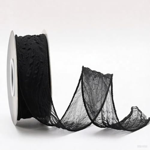 jijAcraft Schwarz 4cm Organzaband mit Falten: Schleifenband für Geschenk Organza Geschenkband zum Rosen 9m Transparentes Chiffon Band zum Schleifen für Basteln Geschenkverpackung Party jijAcraft Schwarz 4cm Organzaband mit Falten: Schleifenband für Geschenk Organza Geschenkband zum Rosen 9m Transparentes Chiffon Band zum Schleifen für Basteln Geschenkverpackung Party von jijAcraft