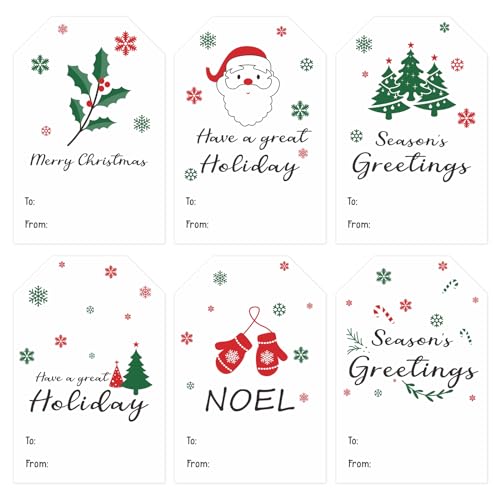 jijAcraft Weiße Weihnachten Aufkleber Selbstklebend, 120 Stück Selbstklebende Weihnachtsetiketten für Geschenke, Weihnachtsgeschenkanhänger für Dekoration von Weihnachtsgeschenken von jijAcraft