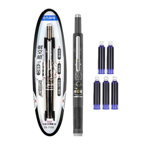 jileijar Füllfederhalter, einziehbar: 0,38 mm, blau und schwarz, inklusive 5 Tintenspitzen, nachfüllbare Patronen, Medium für Smoo jileijar Füllfederhalter, einziehbar: 0,38 mm, blau und schwarz, inklusive 5 Tintenspitzen, nachfüllbare Patronen, Medium für Smoo von jileijar