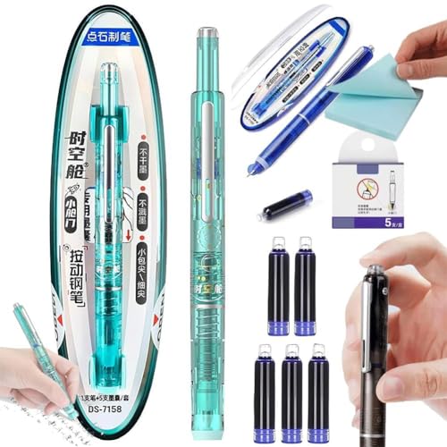 jileijar Füllfederhalter, einziehbar: 0,38 mm, blauer und schwarzer Tintenschaft inklusive Patronen, Medium 5 für Smoo Tintenspitze, nachfüllbar jileijar Füllfederhalter, einziehbar: 0,38 mm, blauer und schwarzer Tintenschaft inklusive Patronen, Medium 5 für Smoo Tintenspitze, nachfüllbar von jileijar