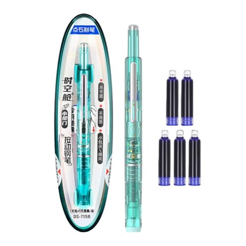 jileijar Füllfederhalter, einziehbar: 0,38 mm, blauer und schwarzer Tintenschaft mit Feder, für Smoo Patronen, mittlere Tinte, nachfüllbar jileijar Füllfederhalter, einziehbar: 0,38 mm, blauer und schwarzer Tintenschaft mit Feder, für Smoo Patronen, mittlere Tinte, nachfüllbar von jileijar